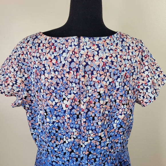 Talbots Dress short sleeve navy multy color size 16p - Picture 5 of 9